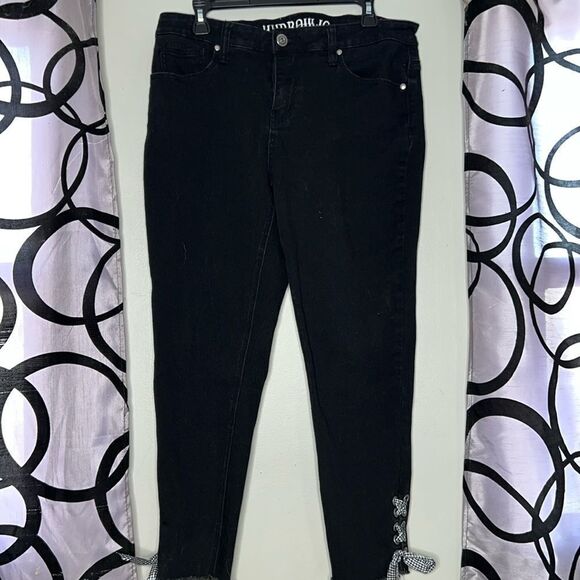Hydraulic ankle skinny jeans with tie up sides 12 - Picture 1 of 10